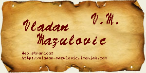 Vladan Mazulović vizit kartica